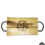 Rustic Texas Star Live Edge Slab Serving Tray with Rope Handles