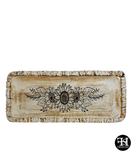 Sunflowers Art Whitewash Tray