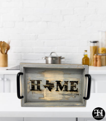 Texas "Home" Wood Serving Tray