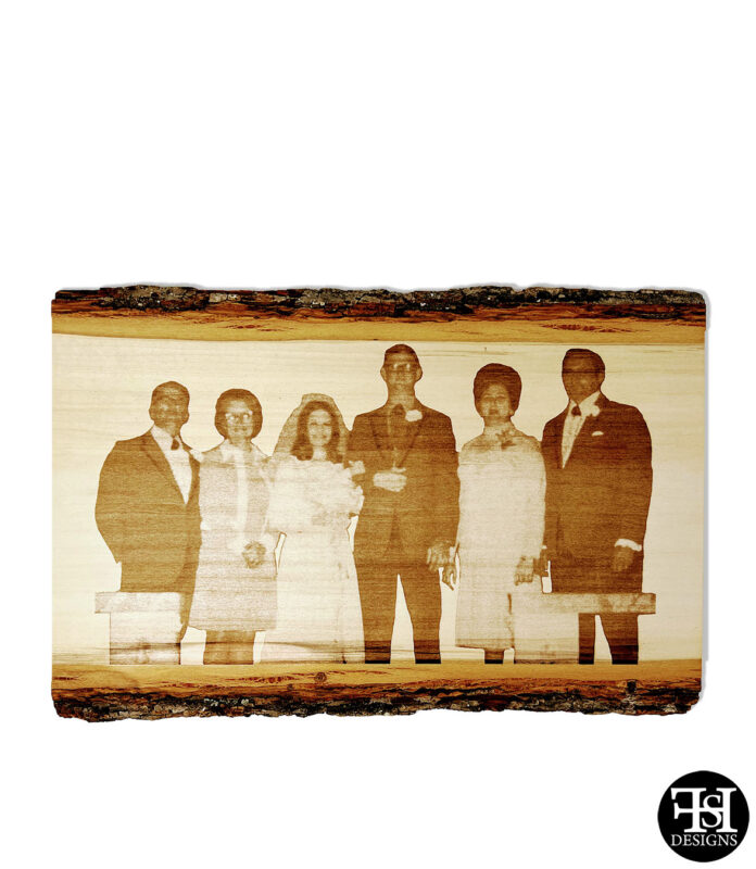 Custom 50th Wedding Anniversary Portrait on Basswood