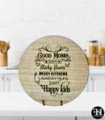 "Good Moms" Circle Wood Sign