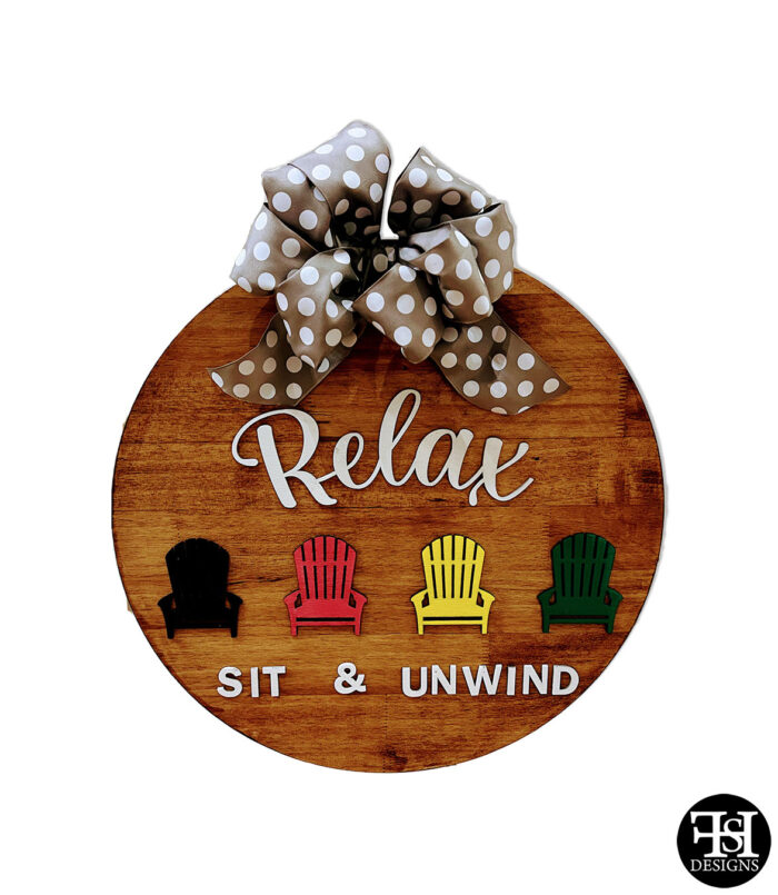 "Relax - Sit & Unwind" Large Door Wreath