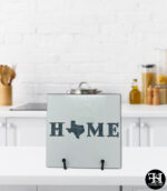 "Home" Texas 6" White Tile Sign