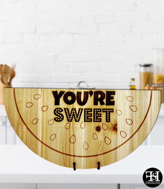 "You're Sweet" Watermelon Wood Sign