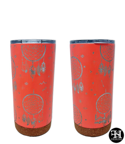 Dream Catcher Pattern Full Wrap Salmon Tumbler