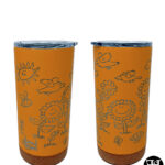 Smiling Sunflowers Pattern Full Wrap Golden Yellow Tumbler