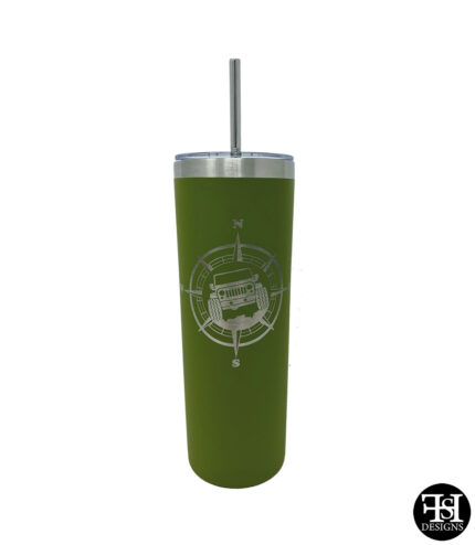 Jeep Compass Army Green Skinny Tumbler