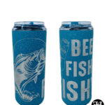 "Beer Fishy Fishy" Full Wrap Speckle Blue Tallboy Can Tumbler
